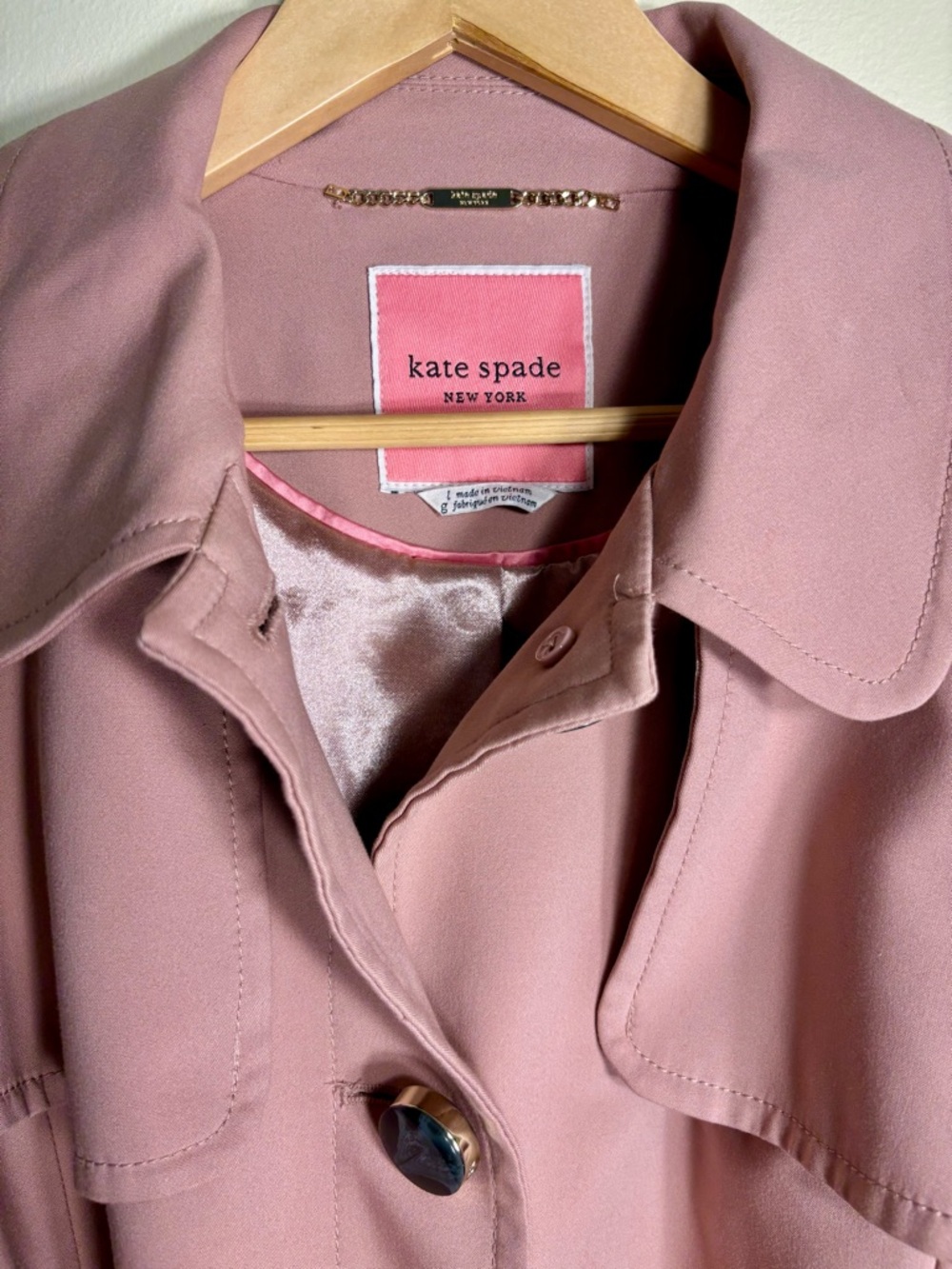 kate spade Dusty Rose Trench Coat with Belt - Picture 4 of 5